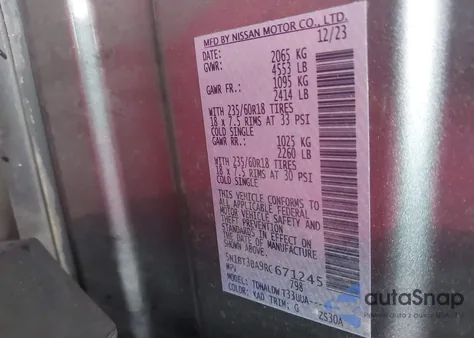 2024 Nissan Rogue Sv Fwd from USA, damaged, VIN 5N1BT3BA9RC671245
